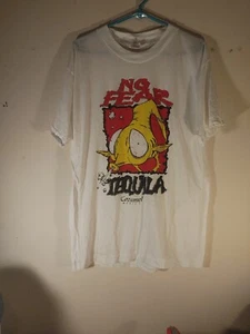 Vintage White No Fear Tequila Cozumel Mexico T Shirt Size Large-Extra Large - Picture 1 of 9