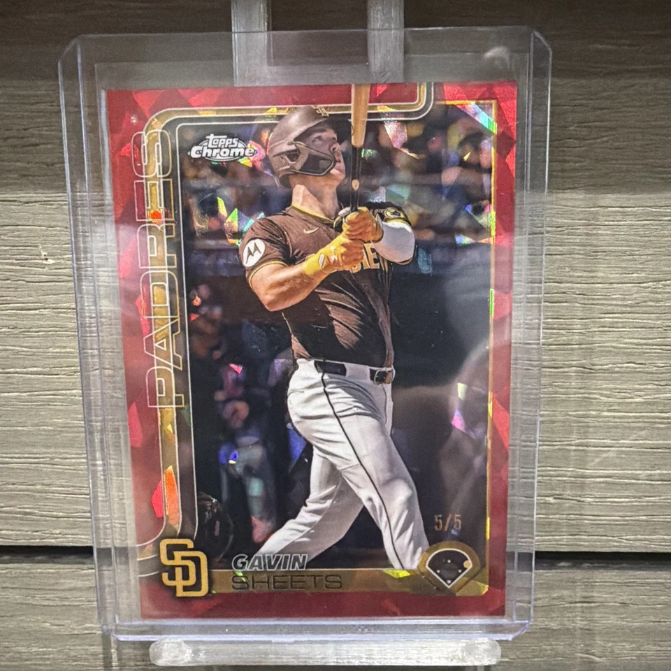 2025 Topps Chrome Sapphire Gavin Sheets Refractor RED /5 Padres!!! - Image 1 of 4