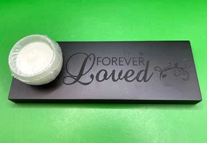 Portacandele funebre commemorativo con incisione "Per sempre amato" e candela tea light - Foto 1 di 8