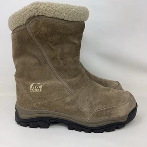 Botas de invierno Sorel Waterfall impermeables de gamuza beige para mujer talla 8 - Imagen 1 de 7
