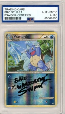 PSA Eric Stuart Signed Wartortle 42/95 Unleashed Reverse Holo Pokemon TCG 2010 - Image 1 of 2