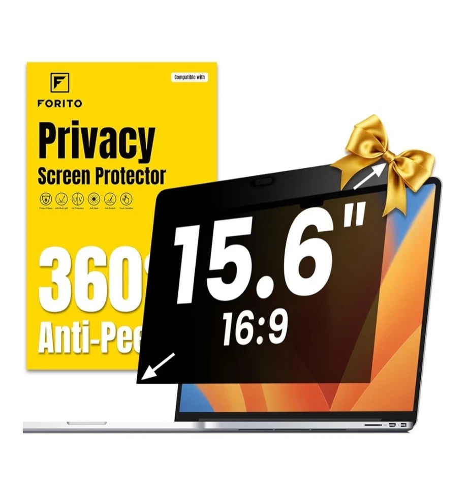 FORITO 15.6英寸笔记本电脑隐私屏幕保护膜 — 第 1/4 张图片