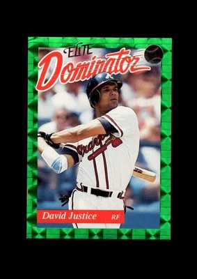 1993 Donruss Elite: #  5 David Justice Dominator Green Ref /5000 NM-MT OR BETTER - Image 1 of 2