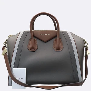 GIVENCHY 13L5100601 Grey & Brown Color Calfskin Antigona Medium Tote Bag+ Should - Picture 1 of 6