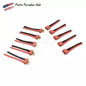 5 Pairs T Plug Connector Female and Male Deans with 14AWG Silicon Wire for RC US - Picture 1 of 12