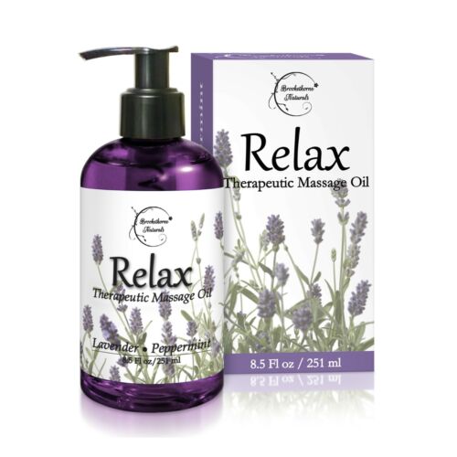 Relax Therapeutic Massage Oil – Lavender & Peppermint Essential Oils - 8oz