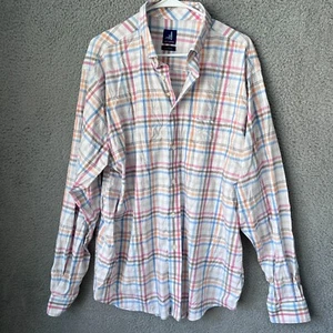 Johnnie O Hemd Herren L Tall weiß kariert Button Down Langarm Prep Performance - Bild 1 von 11