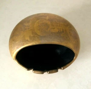 Sasha Brastoff Gold Ashtray Atomic Era King Midas Finish MCM - Picture 1 of 5