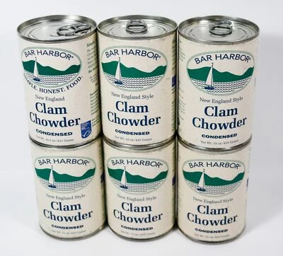 6 cans Bar Harbor NEW ENGLAND STYLE CLAM CHOWDER Condensed 14.5 oz 06/2026 - Image 1 of 4