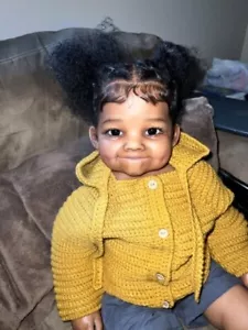 28in African Afro Dark Skin Hair Reborn Baby Doll Handmade Toddler Girl Toy Gift - Picture 1 of 4