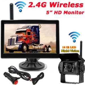 Wireless 5" Car Rear View Monitor Reversing Camera System for RVs Truck Trailer - Picture 1 of 24