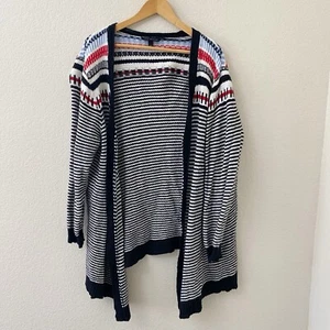 Lane Bryant Pullover Strickjacke Gr. 18/20 gestreift Wollmischung vorne offen - Bild 1 von 4