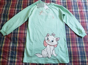 NEW girls H&M Disney cat Marie green french terry dress size 8-10Y - Picture 1 of 3