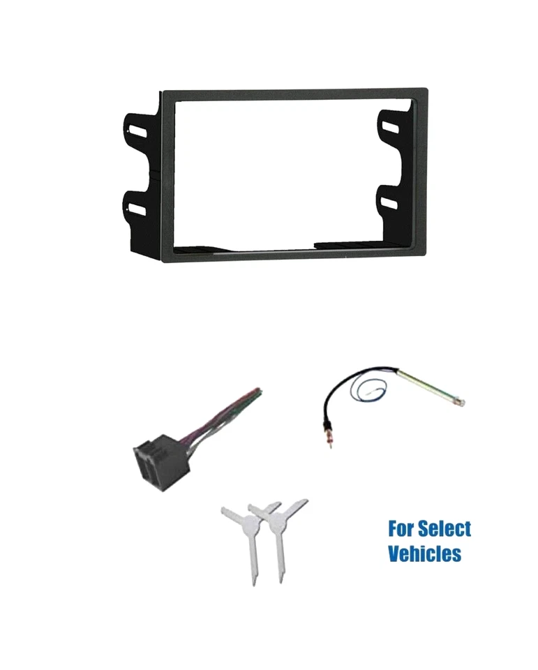Kit de moldura de tablero de instalación de radio estéreo para automóvil Doble Din Combo de herramientas de cable para VW seleccionado Foto 1 de 1