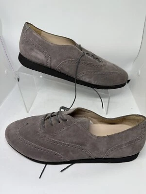 Salvatore Ferragamo My Joy Gamuza Punta de Ala Gris Suelas Vibram Para Mujer Talla 10.5 B Foto 1 de 4