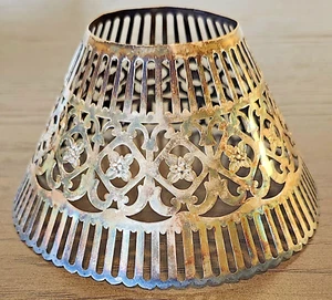 VINTAGE GORHAM SILVER CO 0560 VERZIERTER DURCHBOHRTER BLUMENLAMPENSCHIRM - Bild 1 von 8