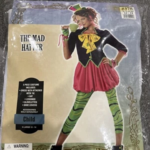 THE MAD HATTER Alice Wonderland Halloween Costume Child Girl XL 12 - 14 - Picture 1 of 11
