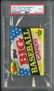 1989 Topps Big Baseball Cello Pack Randy Johnson Hof novato radiocontrol en la parte superior PSA 9 - Imagen 1 de 2