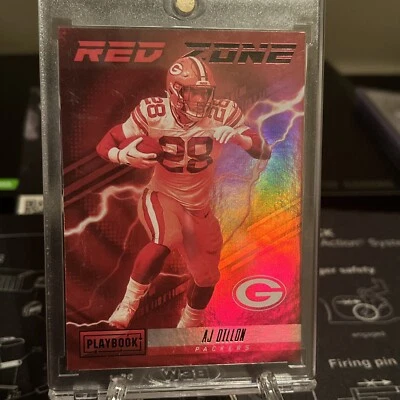 AJ Dillon Panini Playbook Red Zone Holographic Card (2022) - Image 1 of 2