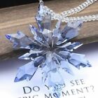 Crystal Ornament Edition Christmas Glass Snowflake Decor Pendant,Blue