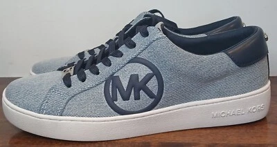 Authentic Michael Kors  Faux Leather Blue Sneakers Women's Size New - Image 1 of 4