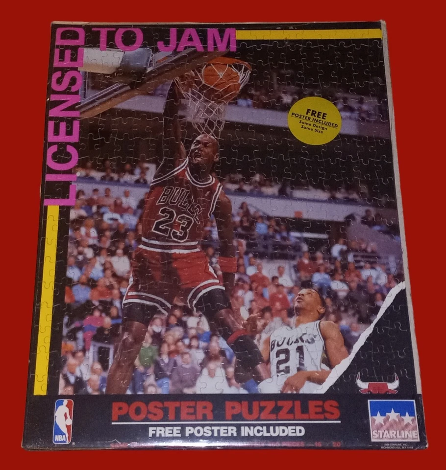 MICHAEL JORDAN 1988 Starline Chicago Bulls JAM Puzzle Poster 16x20 New Sealed - Image 1 of 1