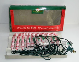 Kurt Adler 20 Light Set 10 Candy Canes Christmas Santa's World NOS? - Picture 1 of 5