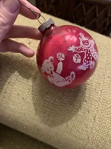 Vintage SHINY BRITE Ornament Pink Merry Christmas Toys Teddy Bear Clown Duck - Picture 1 of 11