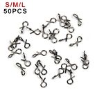 Corrosion Resistant Stainless Steel Snap Hooks for Fly Fishing 50pcs Pack