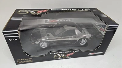 ERTL 1/18 2003 CORVETTE Z06 BLACK CHROME 1 OF 1000 - Sequential # License Plate - Image 1 of 4