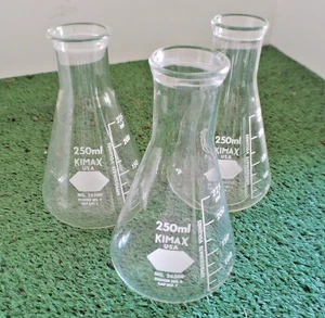 PYREX 4980-250, 250mL Narrow Mouth Erlenmeyer Flasks w/ Heavy Duty Rim (Single) - Picture 1 of 1