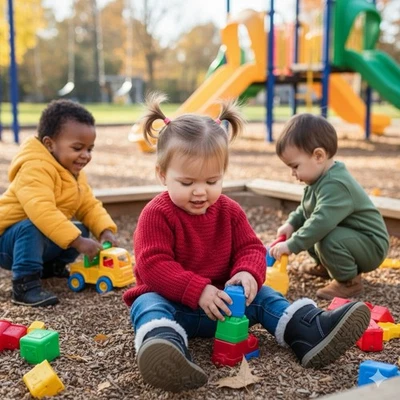 Botas negras con forro de piel sintética crema para niñas pequeñas sin marca Talla: 25 Foto 1 de 4