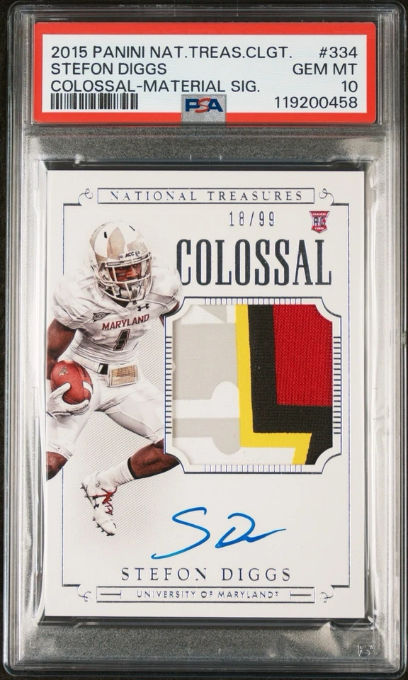 STEFON DIGGS 2015 PANINI NATIONAL TREASURES COLLEGIATE #334 /99 PSA 10 RC POP 2 - Image 1 of 2