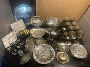 Antique Vintage Silver Plated Selection Of Household Items Sold As A Joblot - Picture 1 of 24
