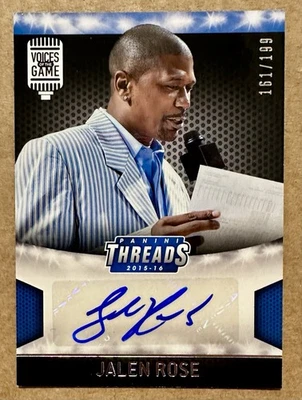2015-16 Panini Threads Voices of the Game Jalen Rose #VG-JR Auto /199 - Image 1 of 2