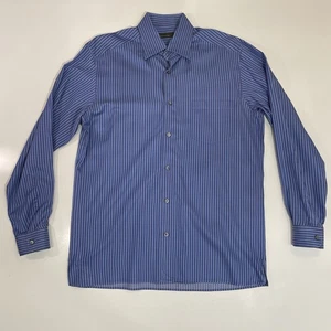 Ermenegildo Zegna Herrenhemd Gr. Large blau gestreift Italien Baumwolle gebraucht, in einwandfreiem Zustand - Bild 1 von 8