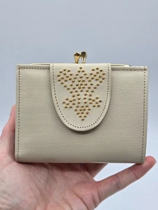 Vintage Rolfs Lady Woman's Wallet in Original Box Bifold Coin Purse Gold White - Foto 1 di 23