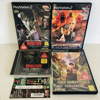 BIOHAZARD Gun Survivor 1 2 3 4 Resident Evil Dino Crisis set of 4 PS1 PS2 - Image 1 of 4