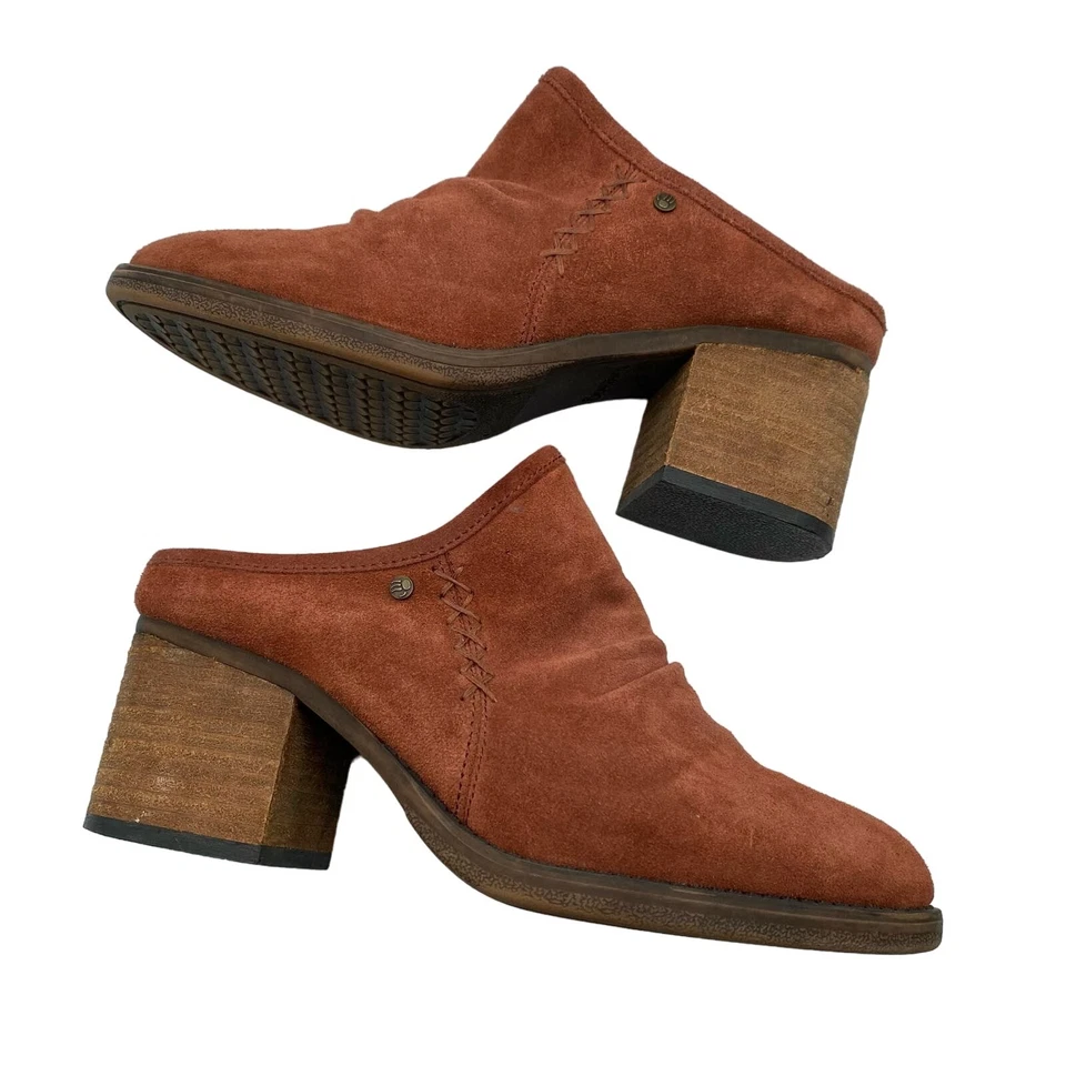 BearPaw Cuarzo Tacón Mules Gamuza Sherpa Rojo Óxido Mujer Talla 7 Foto 1 de 4