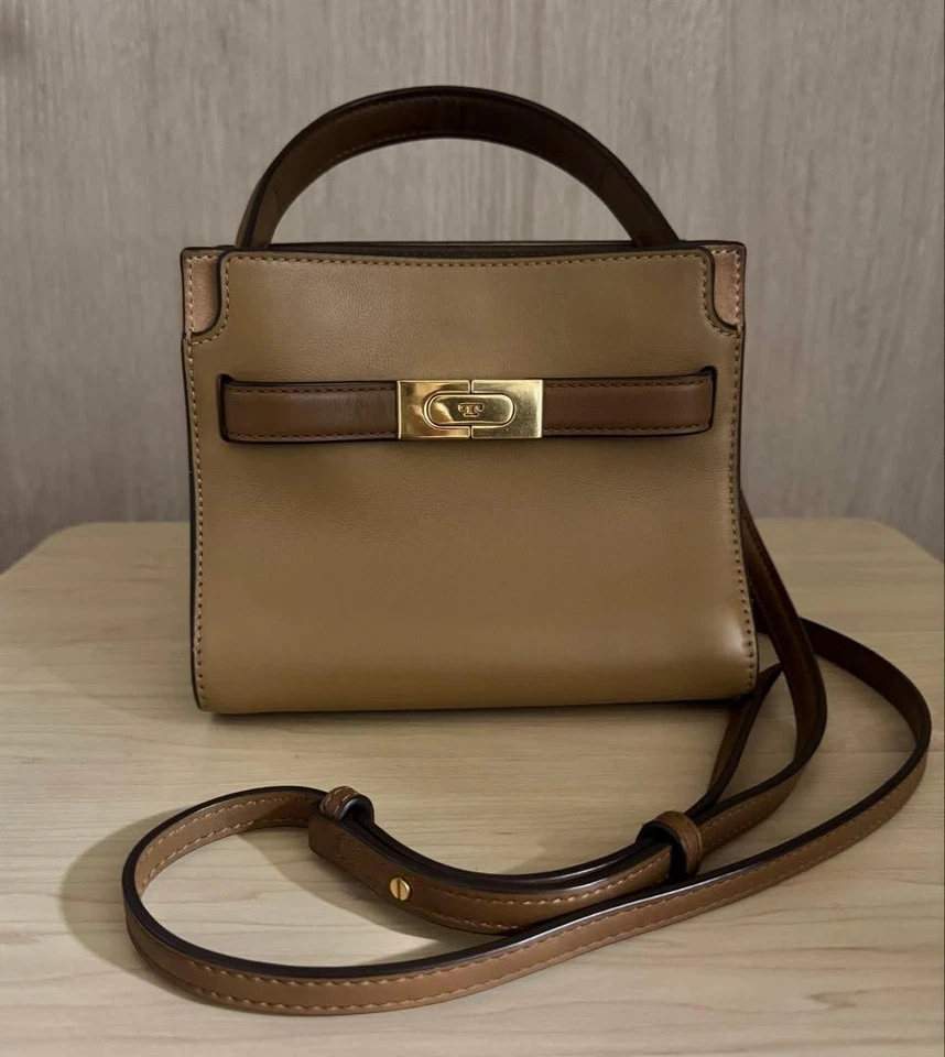 Bolso de hombro bidireccional Tory Burch Lee Radziwill cuero marrón para mujer de Japón Foto 1 de 4