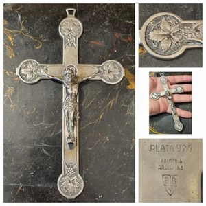 Antiguo Sacerdote Pectoral Plata 925 Marca Argentina Cruz - Imagen 1 de 5