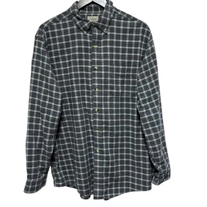 Camisa LL Bean Para Hombres L Gris Franela a Cuadros Algodón Manga Larga Botón Delantero Ropa de Trabajo - Imagen 1 de 8