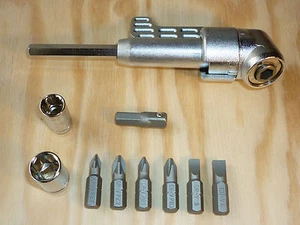 Winkelschrauber-Vorsatz für Bohrmaschinen, Akkuschrauber Bit-Set Winkel-Bohrer  - Bild 1 von 1