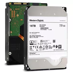 WD Ultrastar DC HC550 16TB 7.2K SATA 3.5" Enterprise HDD WUH721816ALE6L4 0F38462 - Picture 1 of 7