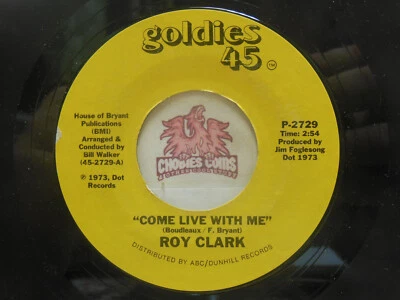 Roy Clark – Come Live With Me / Honeymoon Feelin', 45 RPM EX (22M) - Image 1 of 2