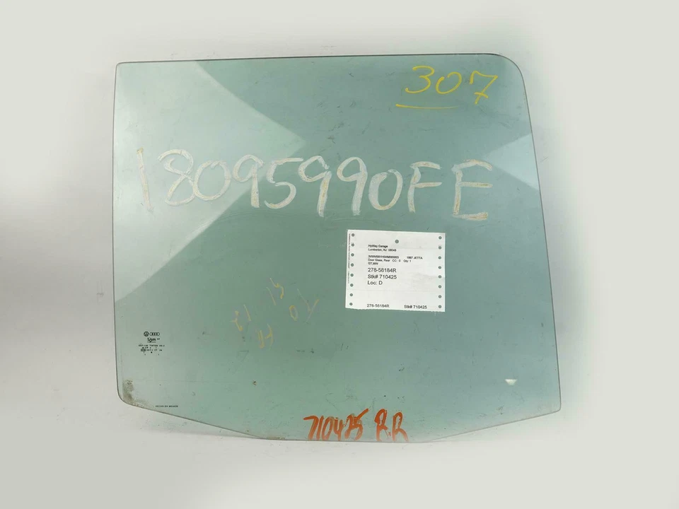 1993 - 1999 Volkswagen Jetta janela porta de vidro passageiro lado direito destro traseira fabricante de equipamento original - Imagem 1 de 4