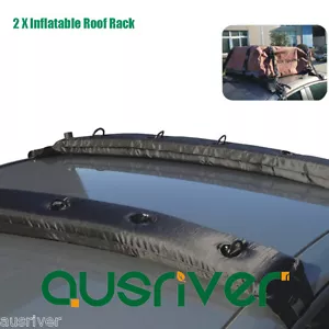 2x Universal Inflatable Soft Roof Racks 80kg Capacity Top Luggage Canoe Carrier - Foto 1 di 5