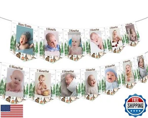 One Happy Camper Photo Banner for Boys Girls 1st Forest Safari Camping Theme - Picture 1 of 5