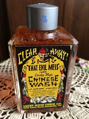 Botella de vidrio Lucky Mojo Curio Co. lavado chino 4 oz EE. UU. Foto 1 de 4