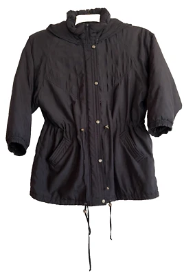 Y2K Komitor Black Warm Light Weight Winter Black Coat Zipper Womens Sz 22W VTG. - Image 1 of 4